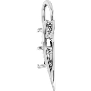 14K X1 White Gold 8x8 mm Square Pendant Mounting – image 6