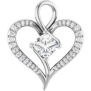 Continuum Sterling Silver 6x6 mm Cushion Pendant Mounting