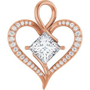 10K Rose Gold 8x8 mm Square Pendant Mounting