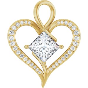 10K Yellow Gold 8x8 mm Square Pendant Mounting