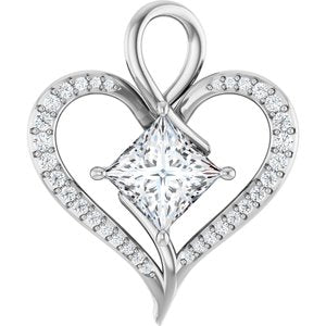 10K White Gold 8x8 mm Square Pendant Mounting