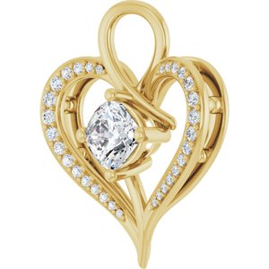 10K Yellow Gold 6x6 mm Cushion Pendant Mounting – image 3