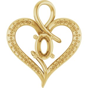 10K Yellow Gold 7x5 mm Oval Pendant Mounting – image 2