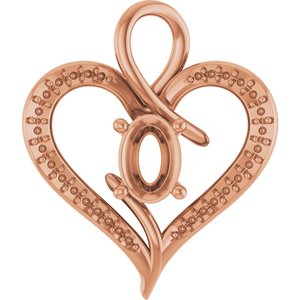10K Rose Gold 7x5 mm Oval Pendant Mounting – image 2