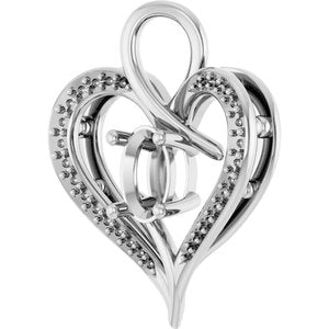 14K X1 White Gold 7x5 mm Oval Pendant Mounting – image 4