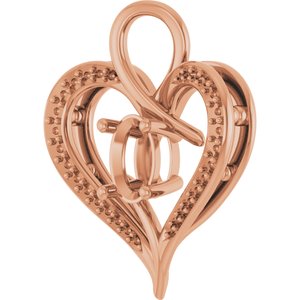 18K Rose Gold 7x5 mm Oval Pendant Mounting – image 4