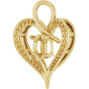 14K Yellow Gold 7x5 mm Oval Pendant Mounting – image 4