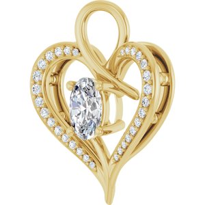 14K Yellow Gold 7x5 mm Oval Pendant Mounting – image 3