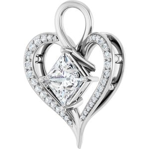10K White Gold 8x8 mm Square Pendant Mounting – image 3