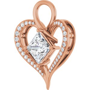 14K Rose Gold 8x8 mm Square Pendant Mounting – image 3