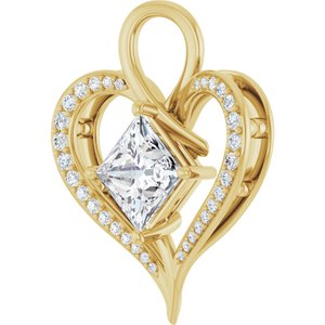10K Yellow Gold 8x8 mm Square Pendant Mounting – image 3