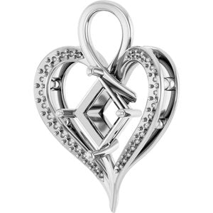 14K X1 White Gold 8x8 mm Square Pendant Mounting – image 4
