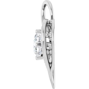 18K White Gold 6x6 mm Cushion Pendant Mounting – image 5