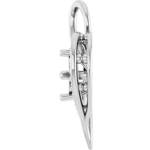 Continuum Sterling Silver 6x6 mm Cushion Pendant Mounting – image 6