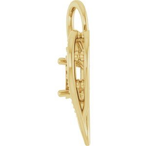 14K Yellow Gold 7x5 mm Oval Pendant Mounting – image 6