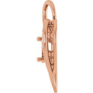 14K Rose Gold 7x5 mm Oval 1/6 CTW Natural Diamond Semi-Set Pendant – image 6