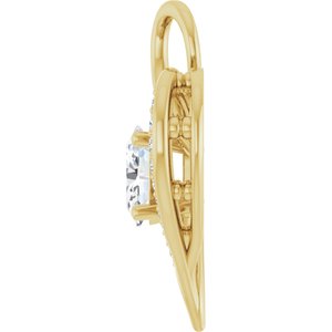 14K Yellow Gold 7x5 mm Oval 1/6 CTW Natural Diamond Semi-Set Pendant – image 5