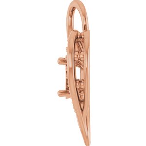 10K Rose Gold 7x5 mm Oval Pendant Mounting – image 6
