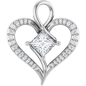 Continuum Sterling Silver 5.5x5.5 mm Square Pendant Mounting