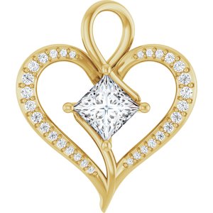 10K Yellow Gold 5.5x5.5 mm Square Pendant Mounting