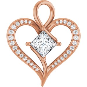 14K Rose Gold 5.5x5.5 mm Square Pendant Mounting