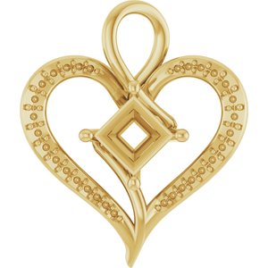 18K Yellow Gold 5.5x5.5 mm Square Pendant Mounting – image 2