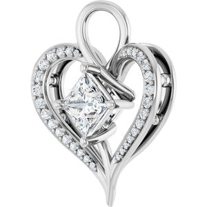 10K White Gold 5.5x5.5 mm Square Pendant Mounting – image 3