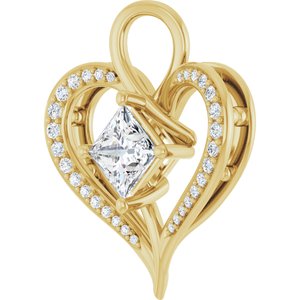 10K Yellow Gold 5.5x5.5 mm Square Pendant Mounting – image 3