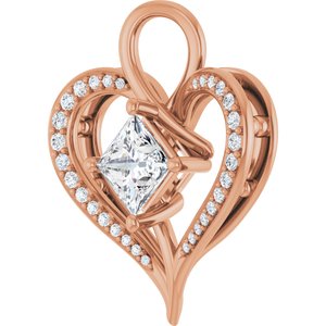 14K Rose Gold 5.5x5.5 mm Square Pendant Mounting – image 3