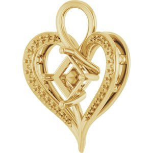 10K Yellow Gold 5.5x5.5 mm Square Pendant Mounting – image 4