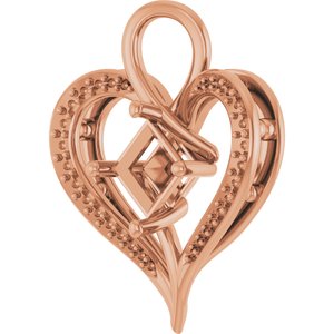 18K Rose Gold 5.5x5.5 mm Square Pendant Mounting – image 4