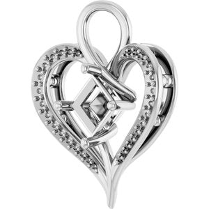 Continuum Sterling Silver 5.5x5.5 mm Square Pendant Mounting – image 4