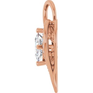 18K Rose Gold 5.5x5.5 mm Square Pendant Mounting – image 5