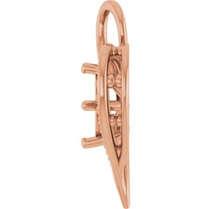 14K Rose Gold 5.5x5.5 mm Square Pendant Mounting – image 6