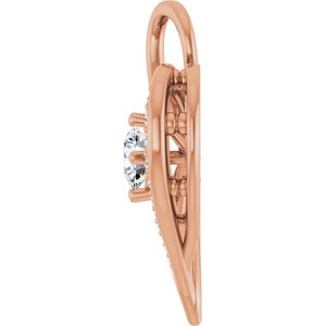 14K Rose Gold 4.1 mm Round 1/6 CTW Lab-Grown Diamond Semi-Set Pendant – image 5