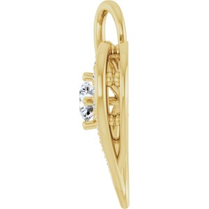 14K Yellow Gold 4.1 mm Round 1/6 CTW Lab-Grown Diamond Semi-Set Pendant – image 5