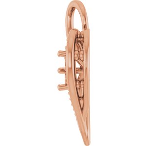 10K Rose Gold 4.1 mm Round Pendant Mounting – image 6