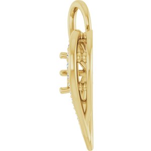 14K Yellow Gold 4.1 mm Round 1/8 CTW Natural Diamond Semi-Set Pendant – image 6