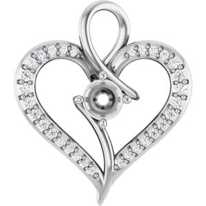 Platinum 4.1 mm Round 1/6 CTW Lab-Grown Diamond Semi-Set Pendant – image 2