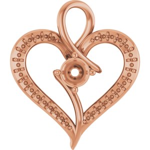 10K Rose Gold 4.1 mm Round Pendant Mounting – image 2