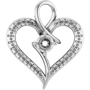 18K White Gold 4.1 mm Round Pendant Mounting – image 2