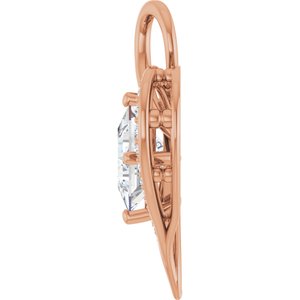 10K Rose Gold 7.5x7.5 mm Square Pendant Mounting – image 5