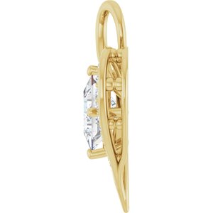 14K Yellow Gold 7.5x7.5 mm Square Pendant Mounting – image 5
