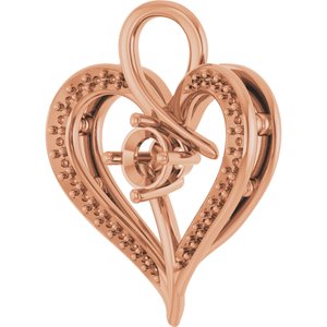 10K Rose Gold 4.1 mm Round Pendant Mounting – image 4