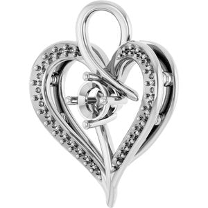 10K White Gold 4.1 mm Round Pendant Mounting – image 4