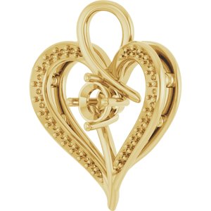 14K Yellow Gold 4.1 mm Round Pendant Mounting – image 4