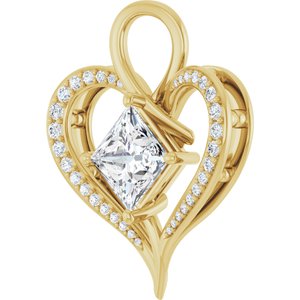 18K Yellow Gold 7.5x7.5 mm Square Pendant Mounting – image 3