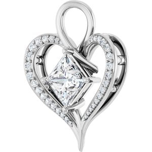 18K White Gold 7.5x7.5 mm Square Pendant Mounting – image 3