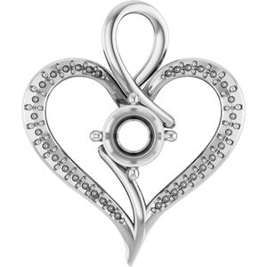 10K White Gold 7 mm Round Pendant Mounting – image 2