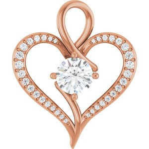 18K Rose Gold 7 mm Round Pendant Mounting